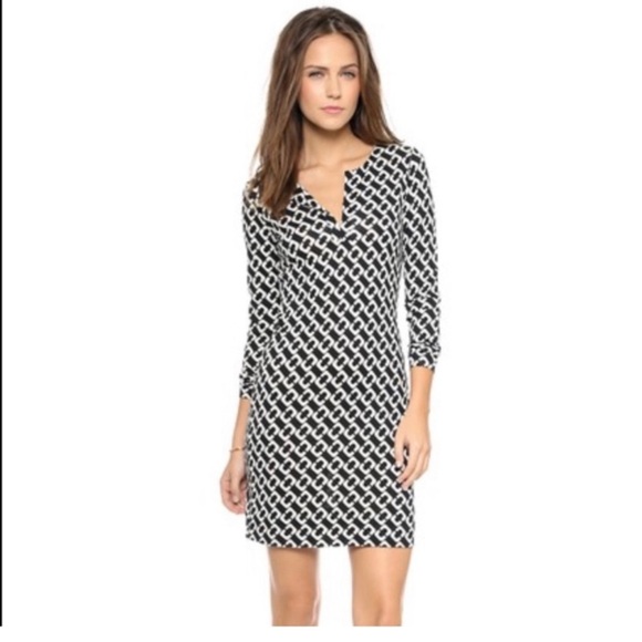 Diane Von Furstenberg DVF Reina Silk Chain Link Dress - Picture 1 of 11